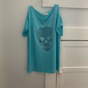 Elfin Off the Shoulder Skull Top-M